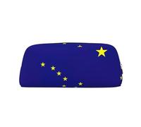 EdWal Grande trousse à crayons avec imprimé drapeau de l'État de l'Alaska - Pour bureau, école, maquillage, doré, Taille unique, Trousse de toilette