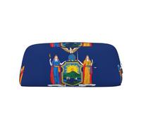 EdWal Grande trousse à crayons avec imprimé drapeau de l'État de New York - Trousse à crayons pour bureau, école, maquillage, Argenté., Taille unique, Trousse de toilette