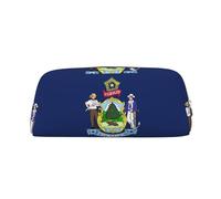 EdWal Grande trousse à crayons avec imprimé drapeau de l'État du Maine - Trousse à crayons pour bureau, école, maquillage, Argenté., Taille unique, Trousse de toilette