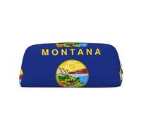 EdWal Grande trousse à crayons avec imprimé drapeau de l'État du Montana - Pour bureau, école, maquillage, Argenté., Taille unique, Trousse de toilette