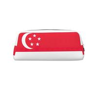 EdWal Grande trousse à crayons avec imprimé drapeau de Singapour - Pour bureau, école, maquillage, Argenté., Taille unique, Trousse de toilette