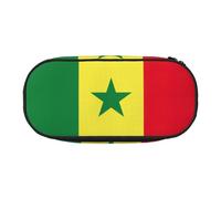 EdWal Grande trousse à crayons avec imprimé drapeau du Sénégal - Grande trousse à crayons - Pour bureau, collège, école, Noir , Taille unique, Organiseur de sac