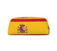 EdWal Grande trousse à crayons avec imprimé drapeau espagnol pour bureau, école, maquillage, doré, Taille unique, Trousse de toilette