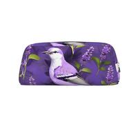 EdWal Grande trousse à crayons avec imprimé floral et lavande violette - Pour bureau, école, école, Argenté., Taille unique, Trousse de toilette