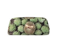 EdWal Grande trousse à crayons avec imprimé hérissons, cactus - Pour bureau, école, maquillage, doré, Taille unique, Trousse de toilette