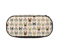 EdWal Grande trousse à crayons avec imprimé « I Love French Bulldog » - Grande trousse à crayons - Pour bureau, collège, école, Noir , Taille unique, Organiseur de sac