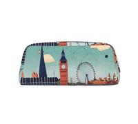 EdWal Grande trousse à crayons avec imprimé « I Love London » - Pour bureau, école, maquillage, Argenté., Taille unique, Trousse de toilette