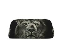 EdWal Grande trousse à crayons avec imprimé lion noir pour bureau, école, maquillage, Doré, One Size, Trousse de toilette