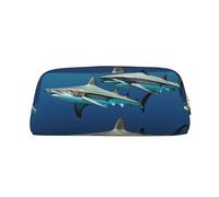 EdWal Grande trousse à crayons avec imprimé requins marteaux, trousse à crayons, papeterie, bureau, école, maquillage, doré, Taille unique, Trousse de toilette