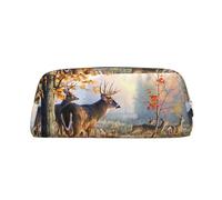 EdWal Grande trousse à crayons avec motif cerf et faune - Pour bureau, école, maquillage, doré, Taille unique, Trousse de toilette