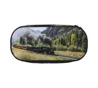EdWal Grande trousse à crayons avec motif train de locomotive à vapeur - Grande capacité - Pour bureau, collège, école, Noir , Taille unique, Organiseur de sac
