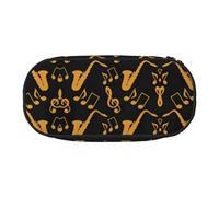 EdWal Grande trousse à crayons avec notes de musique - Imprimé aigus - Grande capacité - Pour bureau, collège, école, Noir , Taille unique, Organiseur de sac