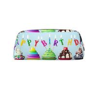 EdWal Grande trousse à crayons colorée avec imprimé cupcakes « Happy Birthday » pour bureau, école, maquillage, doré, Taille unique, Trousse de toilette