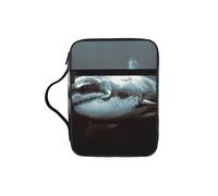 EdWal Grande trousse de toilette avec poignée robuste imprimée requin blanc pour la Bible, petite trousse à outils pour livres