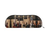 EdWal Guitare Basse Musique Instruments de Musique Imprimer Trousse de Maquillage Trousse à Crayons Étui à Crayons Élégant Étui à Crayons pour Femmes, Trousse, silverl, One size, Trousse de toilette