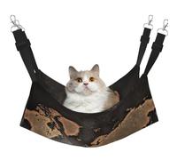 EdWal Hamac de couchage doux imprimé carte du monde rouille pour chat hamac pour cage à suspendre, lit hamac pour animaux de compagnie réglable pour petits animaux