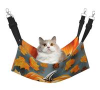 EdWal Hamac de couchage doux imprimé citrouille feuilles d'automne Thanksgiving Day hamac pour chat suspendu cage hamac pour animal domestique lit hamac réglable pour petits animaux