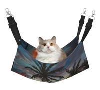 EdWal Hamac de couchage doux imprimé coucher de soleil tropical pour chat hamac pour cage suspendue, lit hamac pour animaux de compagnie réglable pour petits animaux