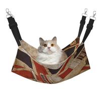 EdWal Hamac de couchage doux imprimé drapeau britannique guitare hamac pour chat suspendu cage hamac lit animal domestique lit hamac lit réglable pour petits animaux