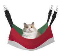 EdWal Hamac de couchage doux imprimé drapeau de la Hongrie pour chat à suspendre dans une cage, hamac pour animal domestique lit réglable pour petits animaux