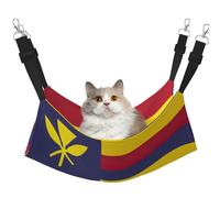 EdWal Hamac de couchage doux imprimé drapeau du royaume d'Hawaï pour chat à suspendre dans une cage, hamac pour animal domestique lit réglable pour petits animaux