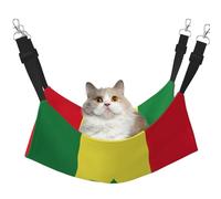 EdWal Hamac de couchage doux imprimé drapeau du Sénégal pour chat à suspendre dans une cage, lit réglable pour petits animaux