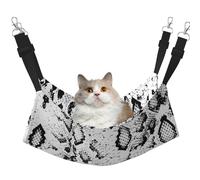 EdWal Hamac de couchage doux imprimé peau de serpent noir et blanc pour chat à suspendre dans une cage, hamac pour animal domestique lit réglable pour petits animaux