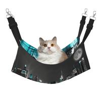 EdWal Hamac de couchage doux imprimé peintures de New York pour chat hamac pour cage à suspendre, hamac pour animal domestique lit réglable pour petits animaux