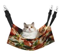 EdWal Hamac de couchage doux imprimé pizza pepperoni 3D pour chat à suspendre dans une cage, hamac pour animal domestique lit réglable pour petits animaux