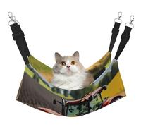EdWal Hamac de couchage doux imprimé tracteurs agricoles pour chat pour cage à suspendre, hamac pour animaux de compagnie, lit réglable pour petits animaux
