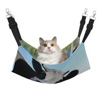 EdWal Hamac de couchage doux imprimé vache mignon pour chat hamac pour cage suspendue, hamac pour animal domestique lit réglable pour petits animaux