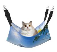 EdWal Hamac de couchage doux pour chat avec imprimé de fleurs tropicales et pierres zen, hamac réglable pour petits animaux