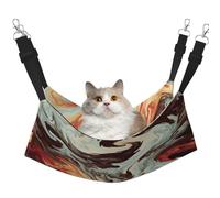 EdWal Hamac de couchage doux pour chat avec imprimé marbré marron mélangé pour cage à suspendre, lit hamac réglable pour petits animaux