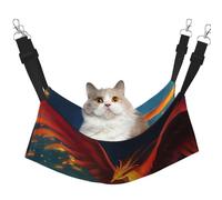 EdWal Hamac de couchage doux pour chat avec imprimé phénix orange rouge pour cage à suspendre, lit réglable pour petits animaux