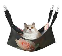 EdWal Hamac de couchage doux pour chat avec imprimé pierres et roses - Hamac réglable pour petits animaux