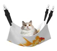EdWal Hamac de couchage doux pour chat avec imprimé poissons rouges mignons pour cage à suspendre, hamac pour animaux de compagnie, lit réglable pour petits animaux