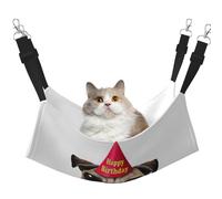 EdWal Hamac mignon avec imprimé « Happy Birthday » - Motif carlin - Doux - Hamac pour chat - Hamac réglable pour petits animaux