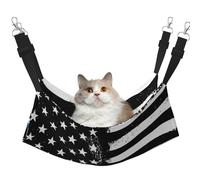 EdWal Hamac rétro bleu fin imprimé drapeau des États-Unis Hamac de couchage doux pour chat à suspendre dans une cage, hamac pour animal domestique lit réglable pour petits animaux