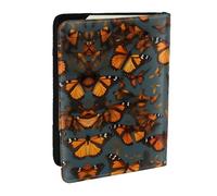 EdWal Heaps of Orange Étui de passeport en cuir avec porte-cartes pour homme et femme Motif monarques et papillons, Noir , Taille unique