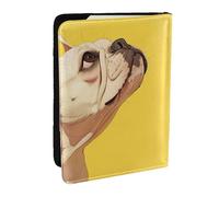 EdWal Housse de passeport en cuir avec motif bouledogue français avec porte-cartes de crédit, pour homme et femme, famille, carte d'identité, voyage, Noir , Taille unique