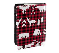 EdWal Housse de passeport en cuir avec porte-cartes de crédit et arbre de Noël pour homme et femme, Noir , Taille unique