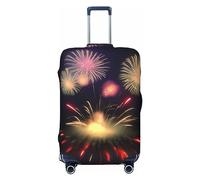 EdWal Housse de protection pour valise, motif feu d'artifice en 3D, lavable, anti-rayures, Noir , M