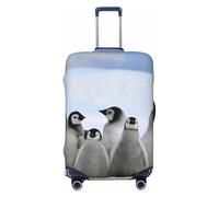 EdWal Housse de protection pour valise, motif pingouins avec neige, lavable, anti-rayures, Noir , XL