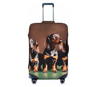EdWal Housse de protection pour valise, motif teckel Weiner - Lavable - Anti-rayures, Noir , XL