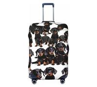 EdWal Housse de protection pour valise, motif teckel Weiner - Lavable - Anti-rayures, Noir , XL