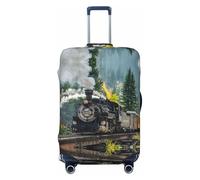 EdWal Housse de protection pour valise, motif train à vapeur, lavable, anti-rayures, Noir , L