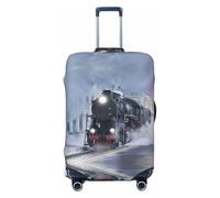 EdWal Housse de protection pour valise, motif train à vapeur, motif coucher de soleil, lavable, anti-rayures, Noir , L