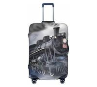 EdWal Housse de protection pour valise, motif train à vapeur, motif nuages, lavable, anti-rayures, Noir , L