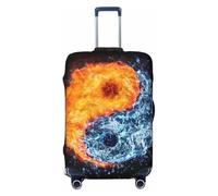EdWal Housse de protection pour valise, motif yin yang feu, lavable, anti-rayures, Noir , S