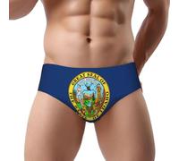 Edwal Idaho State Flag Print Slip taille basse pour homme Slip doux avec pochette de maintien pour un usage quotidien, Noir , 3XL